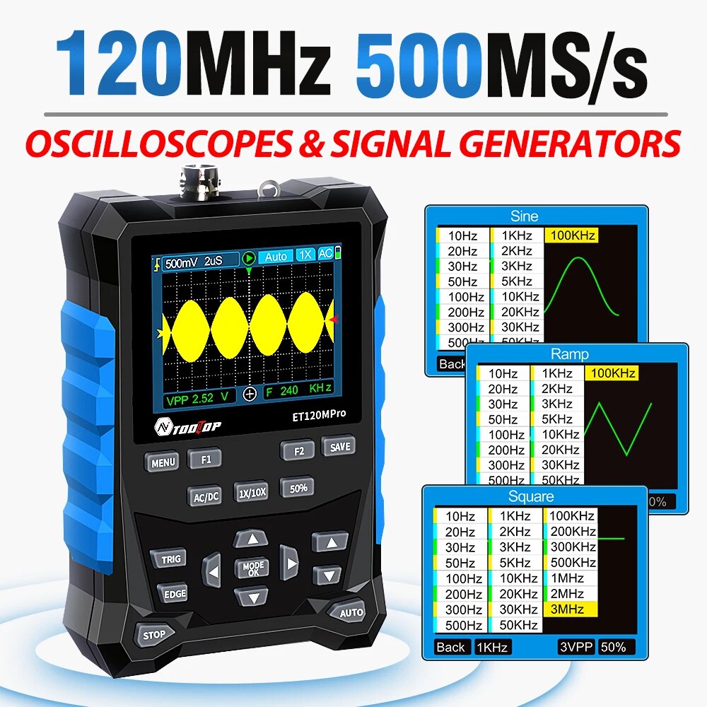2 in 1デジタルオシロスコープ,自動車用オシロスコープ, - Digital Storage Oscilloscope 100Mhz のレビューと価格