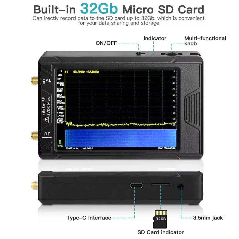 新しいハンドヘルド小型スペクトラムアナライザー 100k-5 - Signal Generator Spectrum Analyzer のレビューと価格